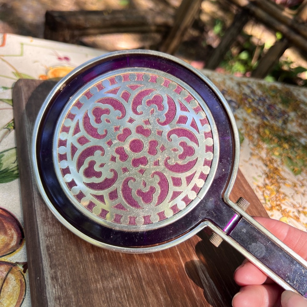 Shiseido Vintage Purple and Silver hand mirror